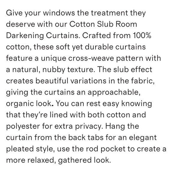 Quince “Natural” Cotton Slub Curtain - Picture 2 of 9